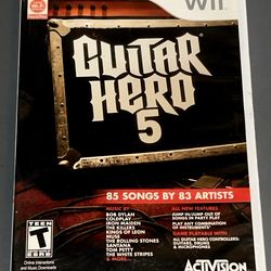 Wii Guitar Hero 5 Nintendo Wii CIB Tested and Working VGC Complete With Manual
