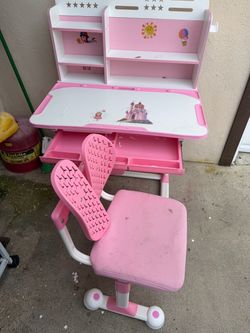 Kids Pink Desk and Chair Set