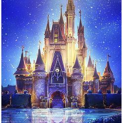 DIY 5D Diamond Paint by Numbers, Round Full Drill Art Crafts Cavas for Home Decor, 12''x16''(3040cm), Wonder Castle, for Adults & Kids