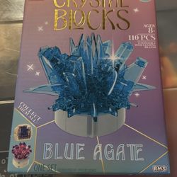 Block Tech Crystal Blocks Blue Agate Building Set 110 Pieces 