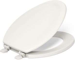KOHLER 4647-96 Stonewood Toilet Seat Elongated, Wood Toilet Seat for Standard Toilets