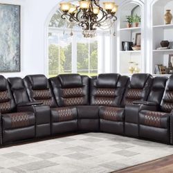 Brand New Modern Leather Sectional For $1249