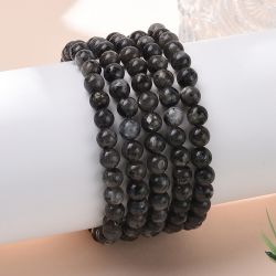 Natural Labradorite Bead Stretch Bracelets