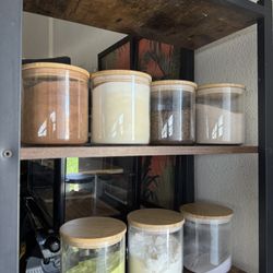 7 containers for tea / powder/ spices  $40 for all of them 