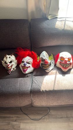 Set of 4 Horror Clown Halloween Masks