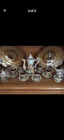 Vintage Capodimonte Italian Espresso Set