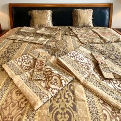 Luxury King Size Comforter Set With Curtains