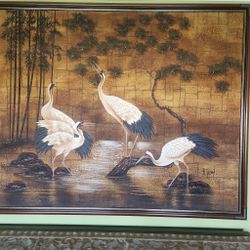 XL Designer Framed Painting - 52" x 62" Ornate Gold Frame - Inglewood