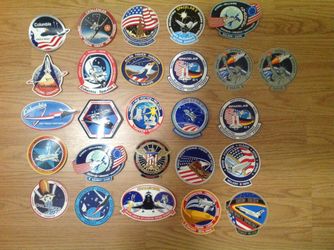 Vintage 1980's NASA Crew Mission Emblem Space Shuttle Stickers/Decals