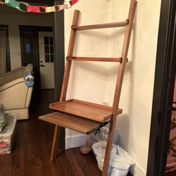 wood desk shelf with keyboard pull out