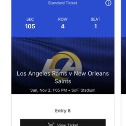 Los Angeles Ram Vs New Orleans Saints Sunday November 2nd 