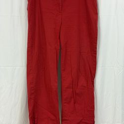 DKNY Modern Stretch Red Straight Leg Cropped Pants, Size 16