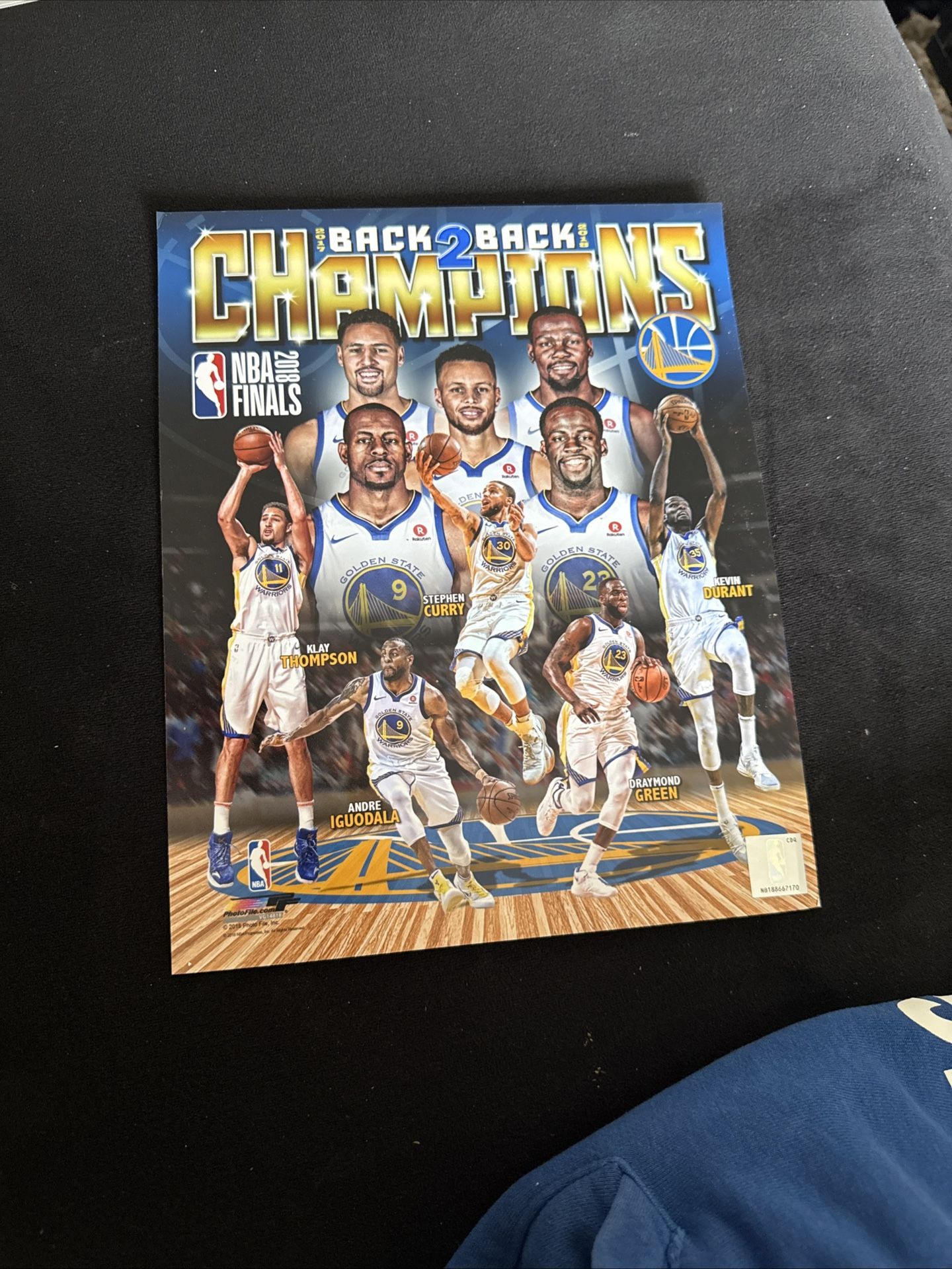 GS Warriors BACK 2 BACK NBA CHAMPIONS LICENSED 