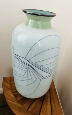 Modern studio pottery vase- geometric design