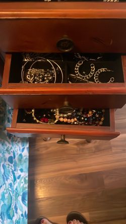 Large standing Wood Jewelry Box