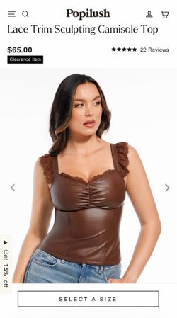 Popilush Lace Trim Sculpting Camisole Top