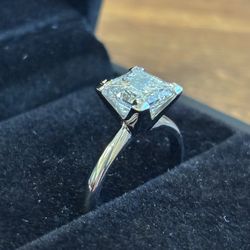 New 2.54 Carat Princess Cut Diamond Engagement Ring 14k White Gold