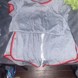Grey Set With Shorts For Women