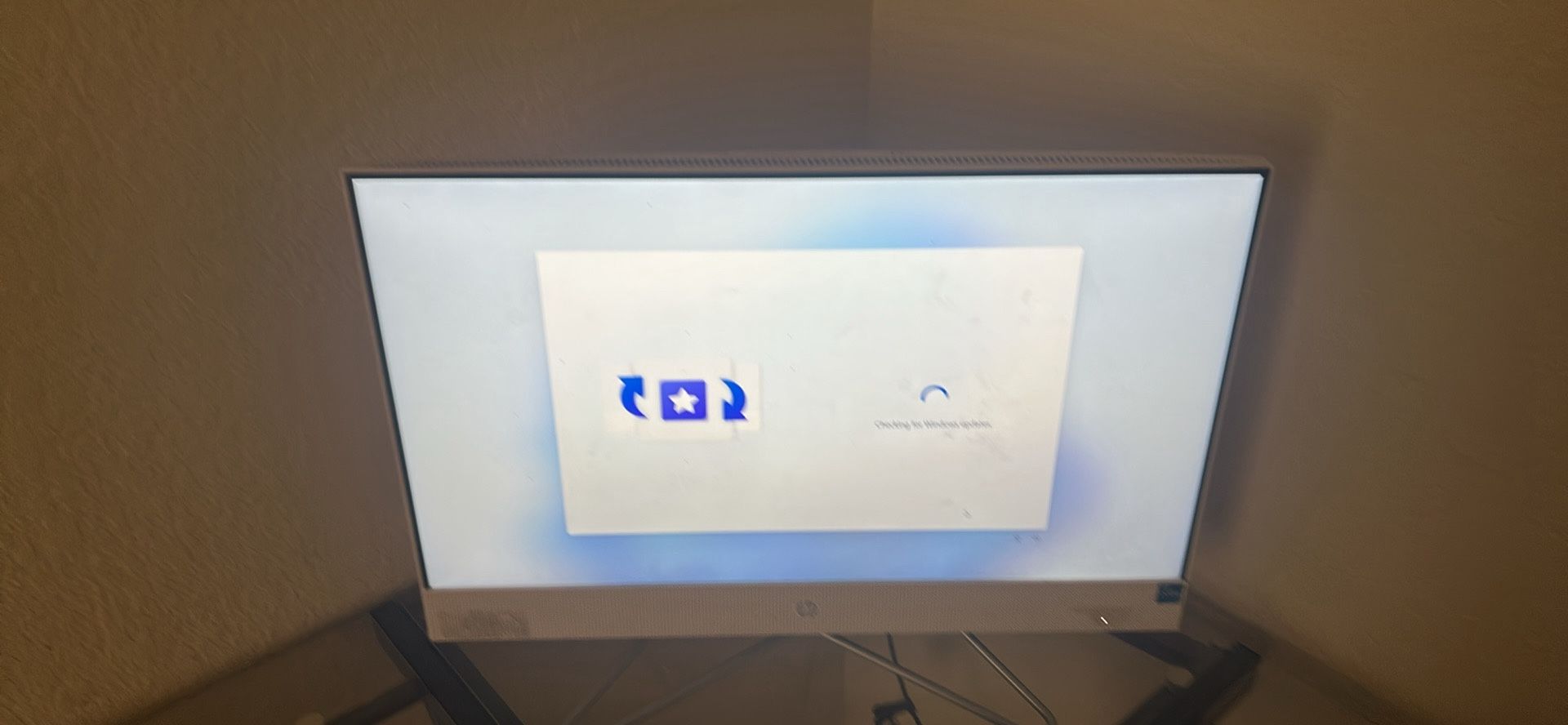 Glass Desk and Hp All In One 