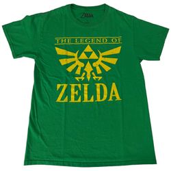 The Legend of Zelda Green T-Shirt Small | Official Nintendo Triforce Crest Tee