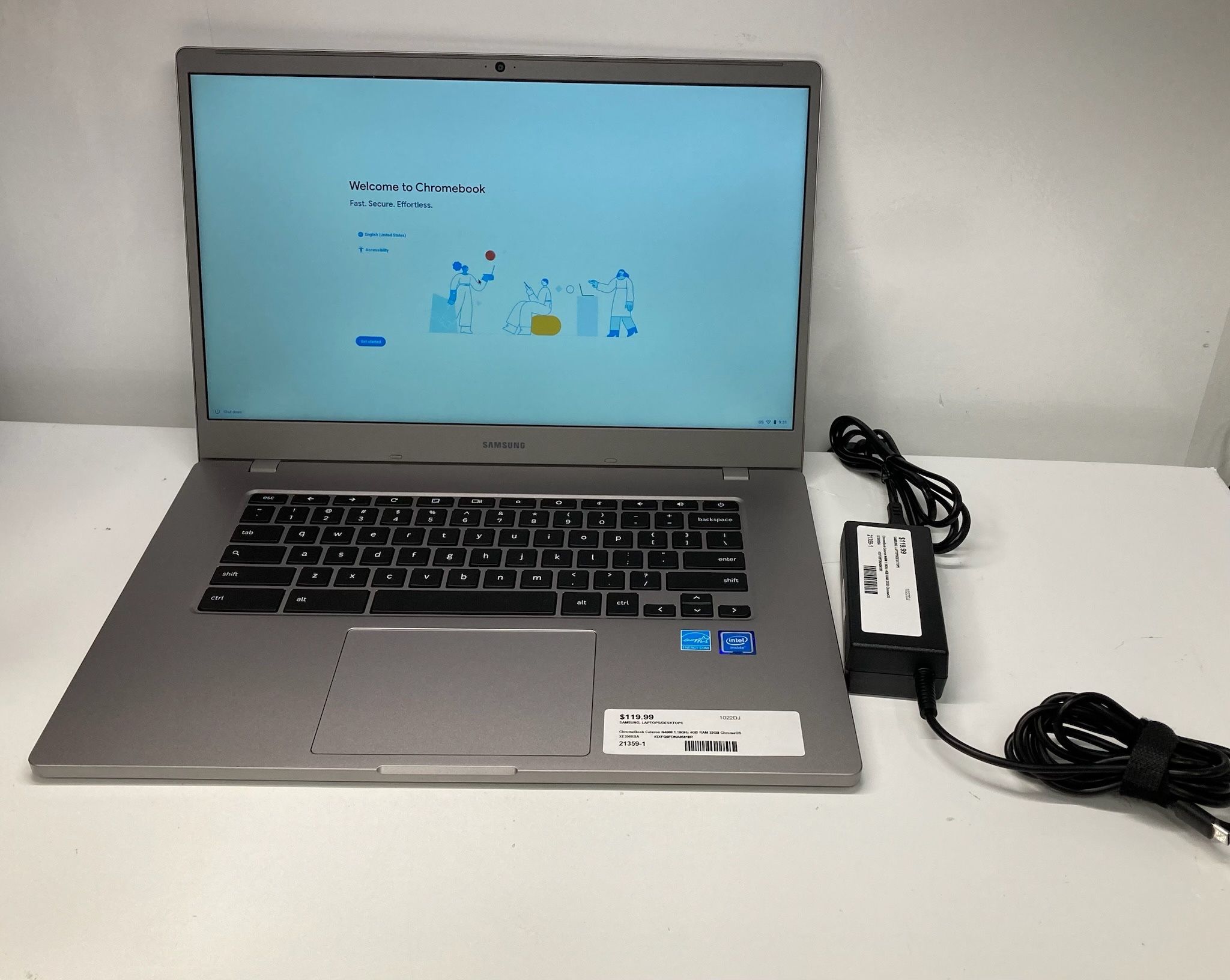 SAMSUNG XE350XBA ChromeBook Celeron N4000 1.10GHz 4GB RAM 32GB Laptop