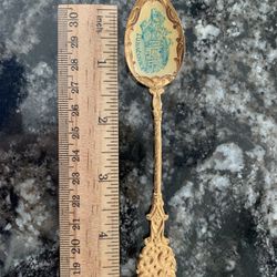 lazne Luhacovice vintage decorative spoon souvenir communist Czechoslovakia. My grandma bought it as a souvenir while visiting Lazne Luhacovice spa.