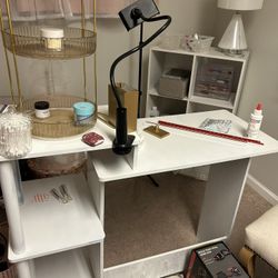Makeup Or Nail Station Desk And White Shelf 