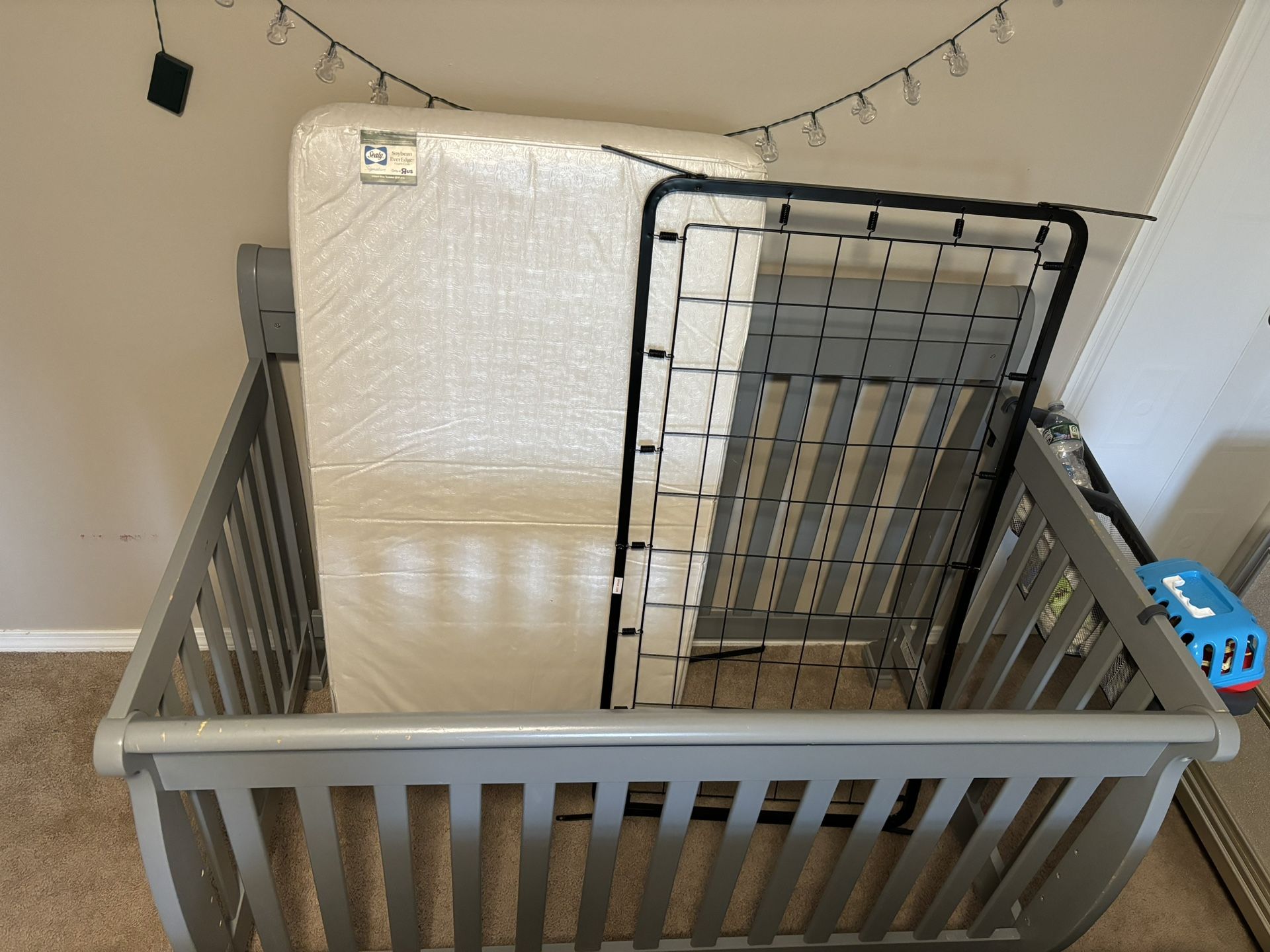 Grey convertible Crib