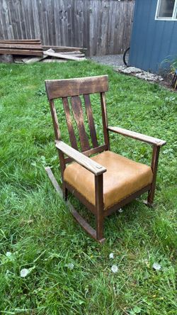 Antique Wood Rocking Chair, Needs Repair - OBO