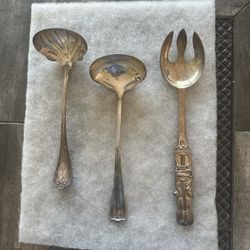 Vintage Three Silver Plate Serving Spoons