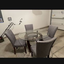 Glass Dining Table With Four Chairs 