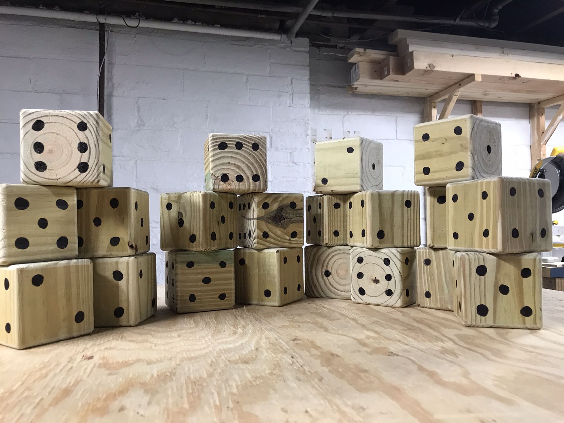 Dice (5) - Large, Wooden, 3.5” Square