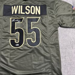 Logan Wilson Signed Autograph Custom Jersey (STS)- Beckett Coa- Dallas Cowboys
