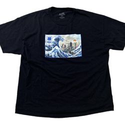 DGK Men’s T Shirt 2XL Black Wave Surge Japanese Graphic Tee Short Sleeve Casual