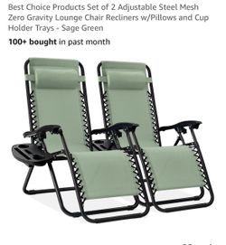 Set of 2 Zero Gravity Lounge Chairs
