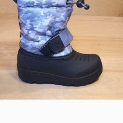 Northside Black Gray Insulated Kids Winter Snow Boots
