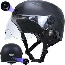 EKUZO DC Smart Helmet for Adults Dual Sports Camera Video Record for Riding E Bike Electric Scooter (Black)