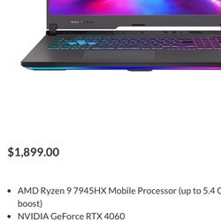 Asus ROG Strix 17.3 in. AMD Ryzen 9 2.5GHz 16GB RAM 2TB SSD Gaming Laptop