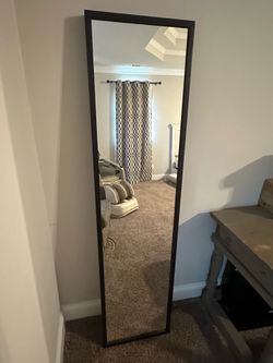 Full-Length Floor Mirror — Black Metal Frame