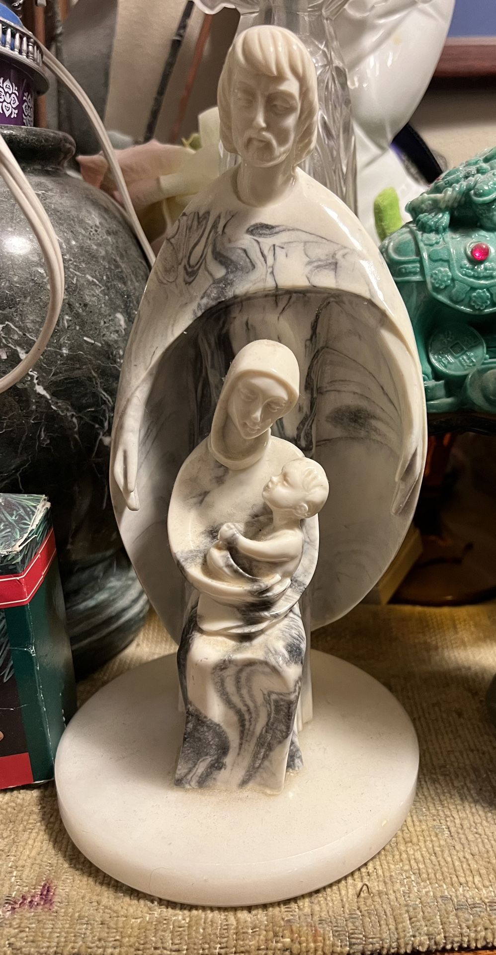 Statue Of Joseph Virgin Mary And Baby Jesus