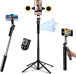 70.9" Camera Tripod Stand with Remote for Content Creator Vlog Live Stream Video Recording