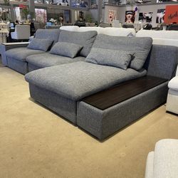 Divani Casa Paseo Charcoal Foam & Feather Seating Modular Sectional /3pc