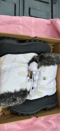 Kamik White Winter Snow Boots with Faux Fur