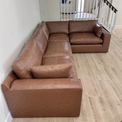 NEW Leather Cloud Couch Modular Sofa