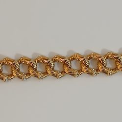 Jackie Kennedy Gold Link Bracelet JBK Gold Bracelet with Crystals by Camrose Kross Gift for Her Anniversary or Birthday 