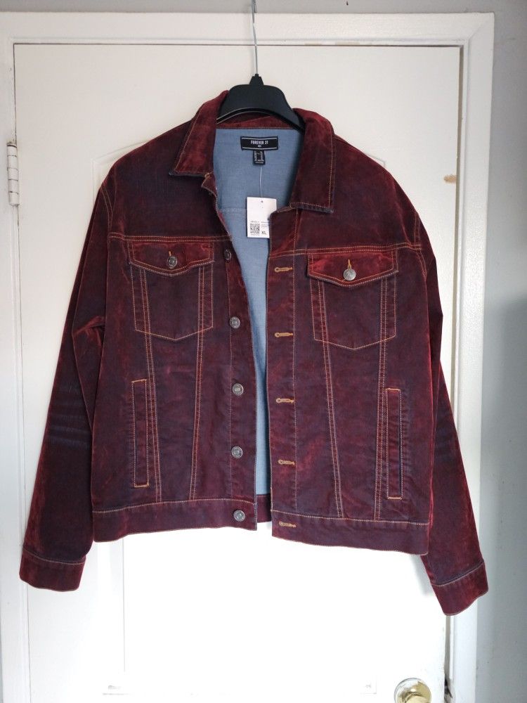 Men's Jacket Denim Suede Chamarra Xl