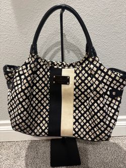 Kate Spade Black & Cream Spade Heart Geo Print Tote Bag