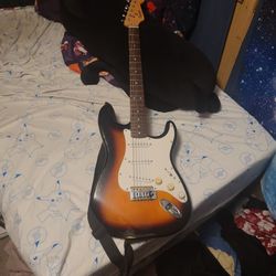 Squire fender electric guitar and mini amp