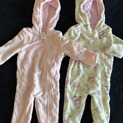 3-6 Month Baby Girl Fleece Pajamas Or Jumper 