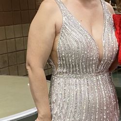 Sliver Long Dress Great Condintion 
